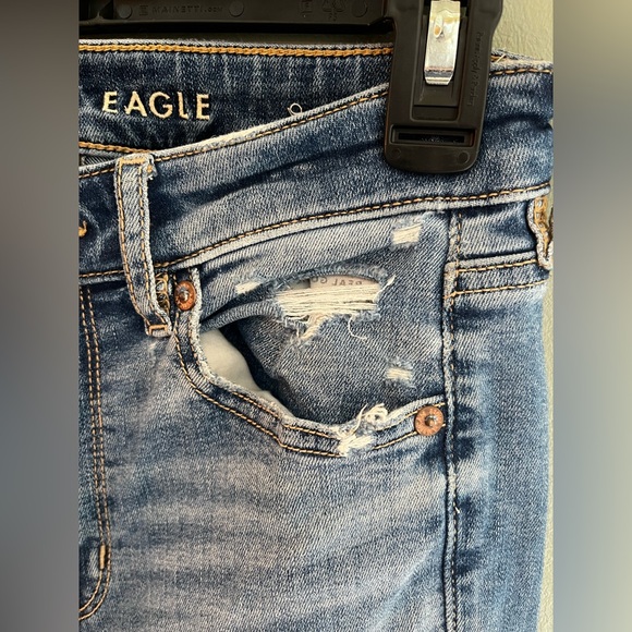 American Eagle Stretch Super High-Rise Flare, Medium Wash, Size 0 - Picture 5 of 12